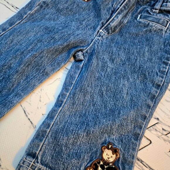 3 For 10 πβ¨οΈ VINTAGE 1990S Teddy Bear Flared Denim Jeans Size 6-9 Months - Picture 3 of 6